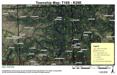 Alsup Mountain T18S R29E Township Map Preview 1