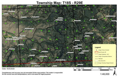 Alsup Mountain T18S R29E Township Map Preview 1
