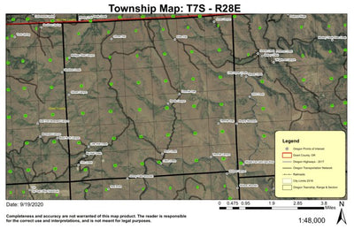 Gilman Flat T7S R28E Township Map Preview 1