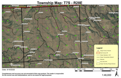 Gilman Flat T7S R28E Township Map Preview 1