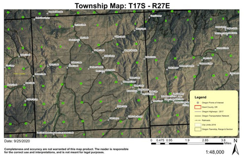 Brisbois Creek T17S R27E Township Map Preview 1
