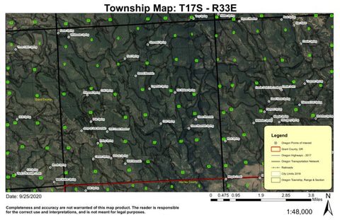 Glass Mountain T17SR33E Township Map Preview 1