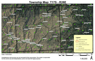 Buck Mountain T17S R28E Township Map Preview 1