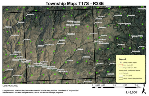 Buck Mountain T17S R28E Township Map Preview 1