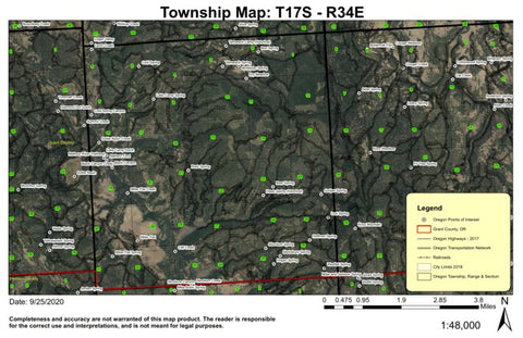 Tamarack Camp T17S R34E Township Map Preview 1