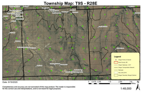 Hamilton T9S R28E Township Map Preview 1