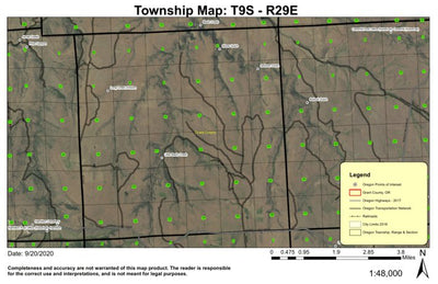 Little Basin Creek T9S R29E Township Map Preview 1