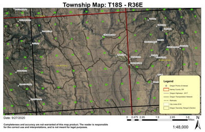 Little Malheur River T18S R36E Township Map Preview 1
