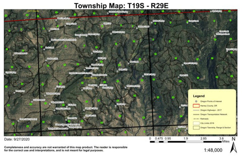 Sugarloaf Mountain T19S R29E Township Map Preview 1