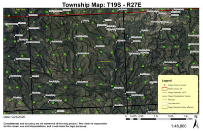Utley Butte T19S R27E Township Map Preview 1