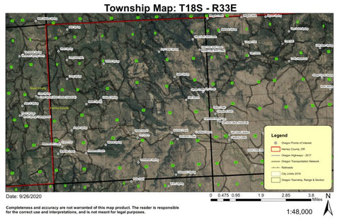 Long Mountain T18S R33E Township Map Preview 1