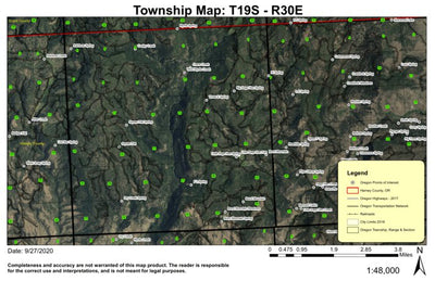 Burnt Mountain T19S R30E Township Map Preview 1
