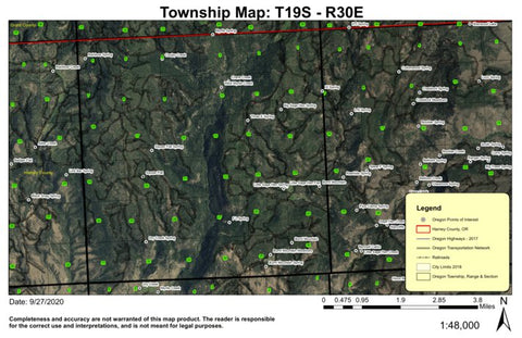 Burnt Mountain T19S R30E Township Map Preview 1