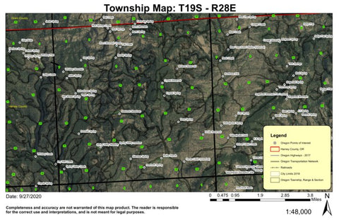 Whiskey Mountain T19S R28E Township Map Preview 1