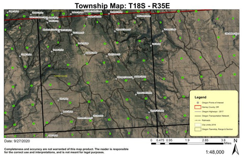 Otis Mountain T18S R35E Township Map Preview 1