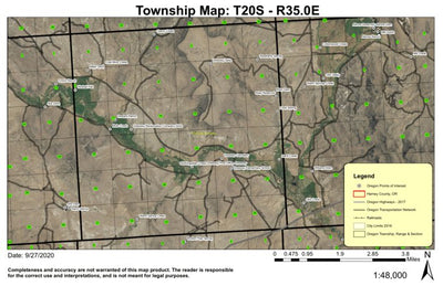 Drewsey Table T20S R35E Township Map Preview 1
