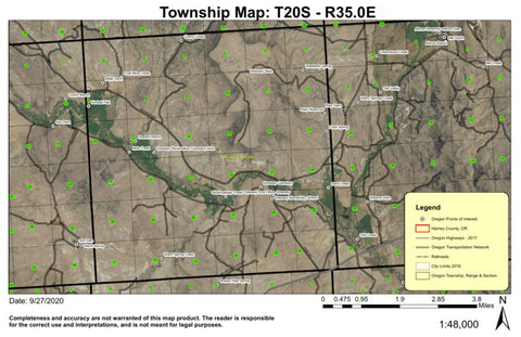 Drewsey Table T20S R35E Township Map Preview 1