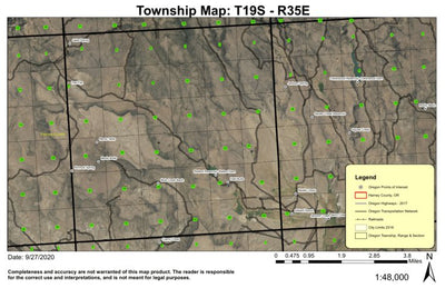 Merlie Table T19S R35E Township Map Preview 1