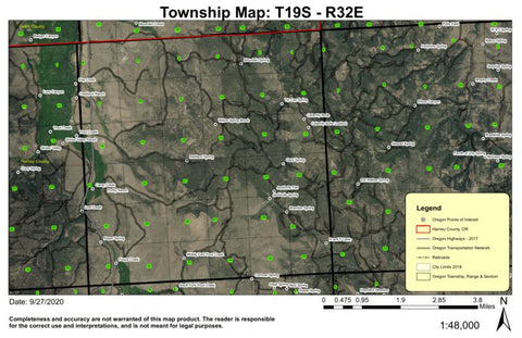 Calamity Butte T19S R32E Township Map Preview 1