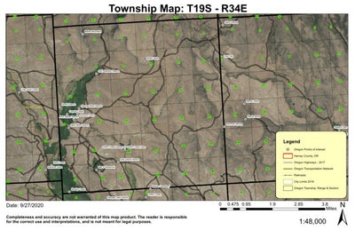 Battle Mountain T19S R34E Township Map Preview 1