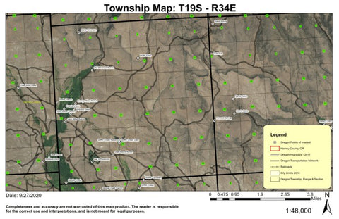 Battle Mountain T19S R34E Township Map Preview 1