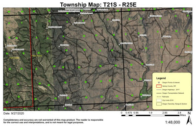 Chapin Table T21S R25E Township Map Preview 1