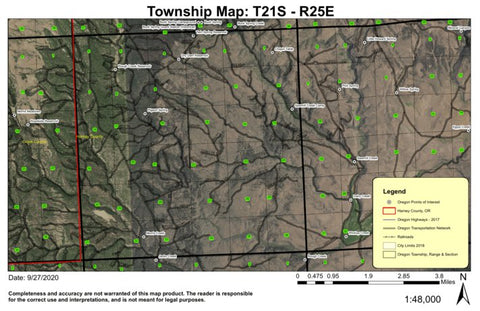 Chapin Table T21S R25E Township Map Preview 1