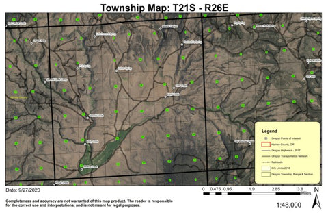 Sawmill Creek T21S R26E Township Map Preview 1