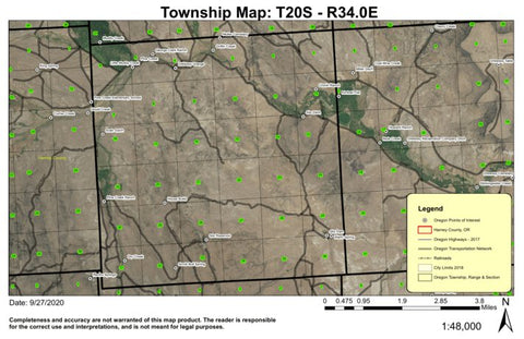 House Butte T20S R34E Township Map Preview 1
