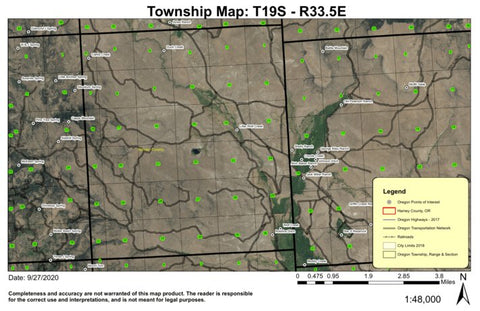 Little Wolf Creek T19S R33.5E Township Map Preview 1