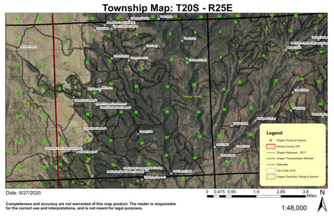 Buck Spring T20S R25E Township Map Preview 1