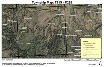 Green Butte T21S R28E Township Map Preview 1