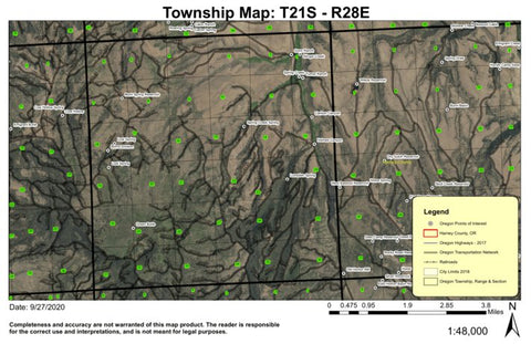 Green Butte T21S R28E Township Map Preview 1