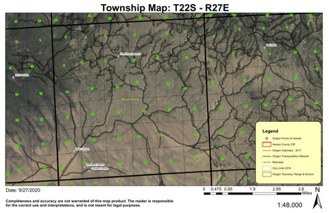 Gumboot Canyon T22S R27E Township Map Preview 1