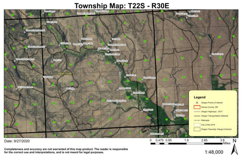 Arrowhead Butte T22S R30E Township Map Preview 1