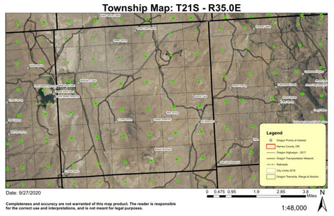 Bartlett Mountain T21S R35E Township Map Preview 1