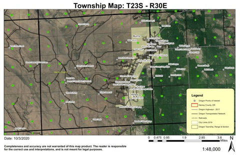Burns T23S R30E Township Map Preview 1