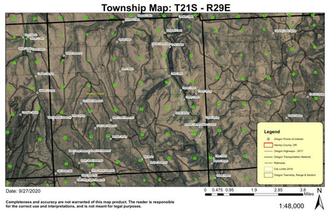 Burnt Basin T21S R29E Township Map Preview 1
