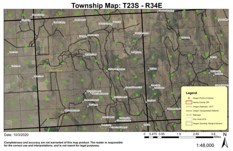 Crowcamp Mountain T23S R34E Township Map Preview 1