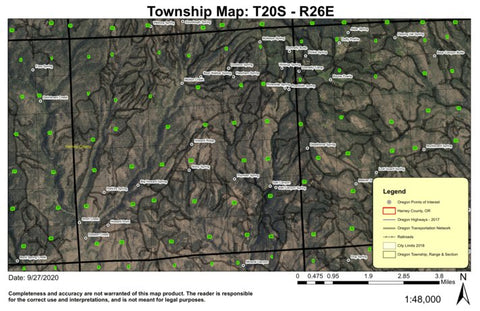 Howard Ridge T20S R26E Township Map Preview 1