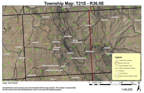Drewsey Valley T21S R36E Township Map Preview 1