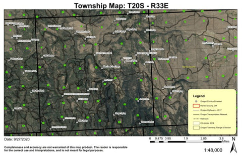 Buck Butte T20S R33E Township Map Preview 1