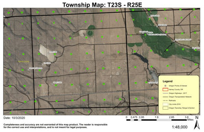Sheep Lake T23S R25E Township Map Preview 1