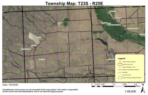 Sheep Lake T23S R25E Township Map Preview 1