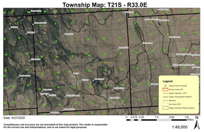 Elephant Butte T21S R33E Township Map Preview 1
