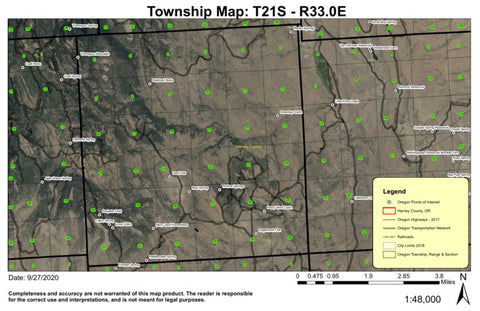 Elephant Butte T21S R33E Township Map Preview 1