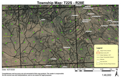 Bald Butte T22S R28E Township Map Preview 1
