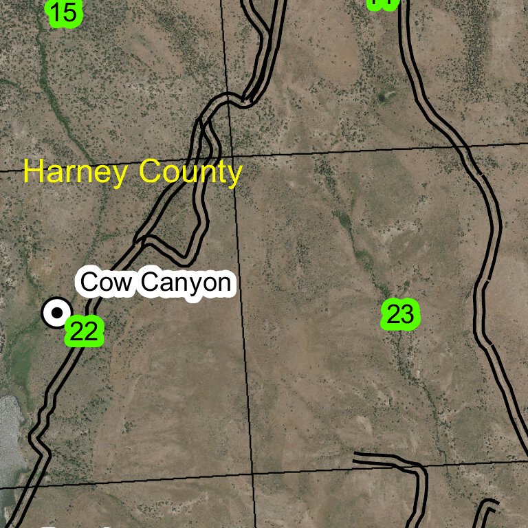 Hunting Map Cow Cow Canyon T24S R35E Township Map by Super See Services | Avenza Maps