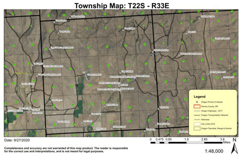 Buchanan T22S R33E Township Map Preview 1