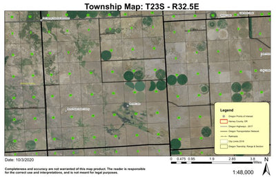 Bennett Lake T23S R32.5E Township Map Preview 1